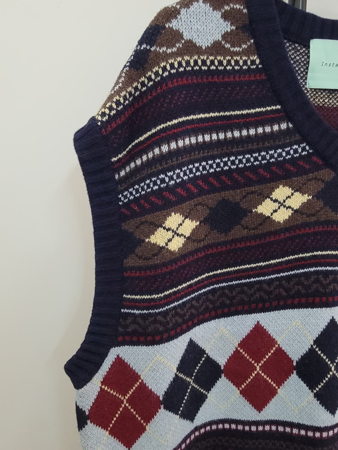 인스턴트펑크 자카드 울 니트 베스트 프리사이즈 빅사이즈 상품이미지4