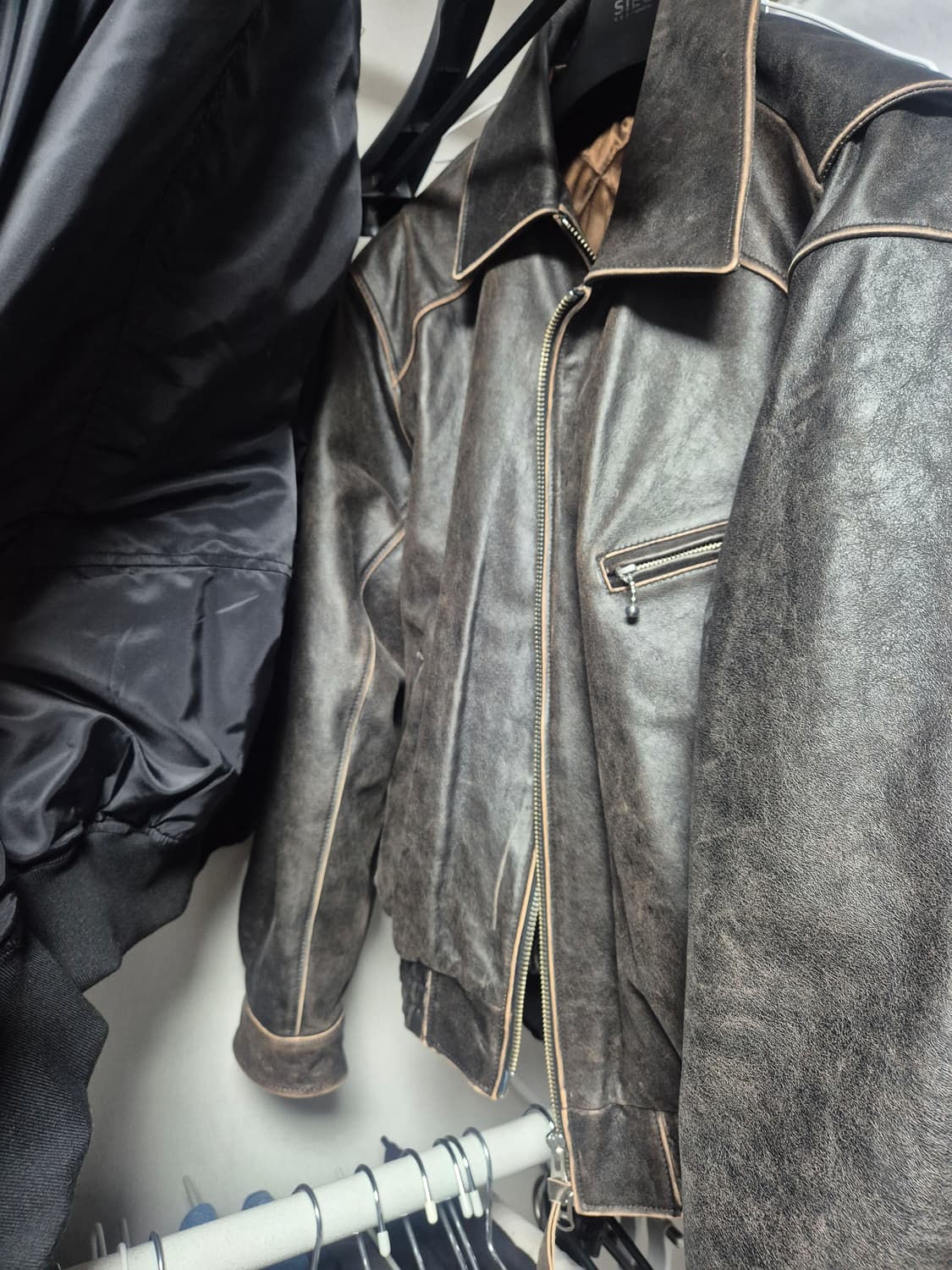 앵글런 레더 자켓 브라운 상품이미지8