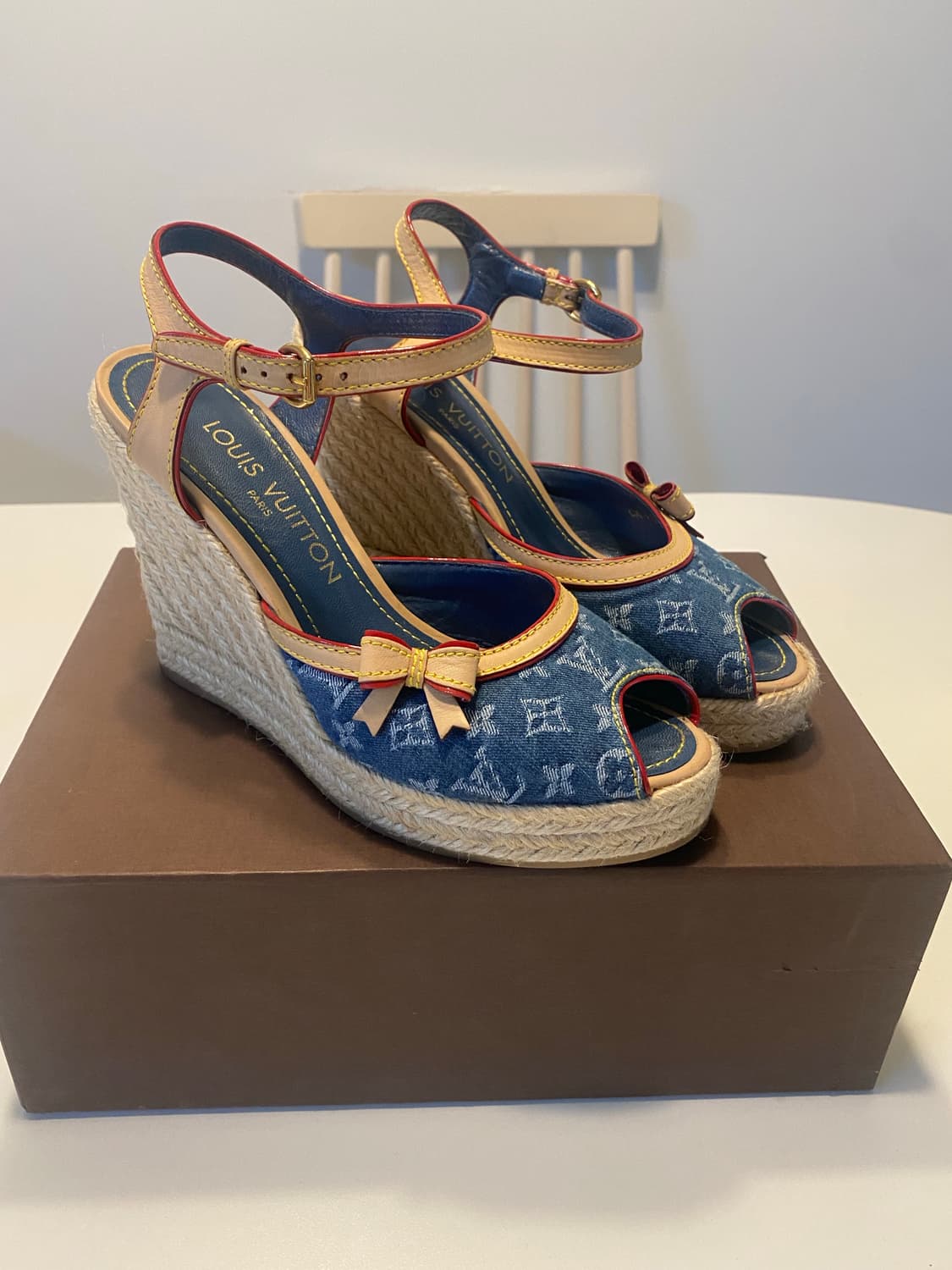 Louis Vuitton 데님 웨지힐 상품이미지1