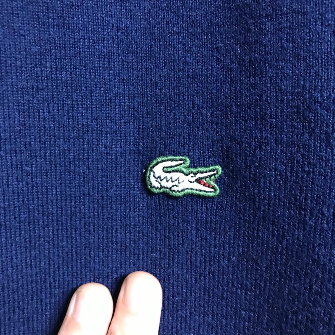 라코스테 네이비 유니크로고 차이나카라 여성가디건 상품이미지3