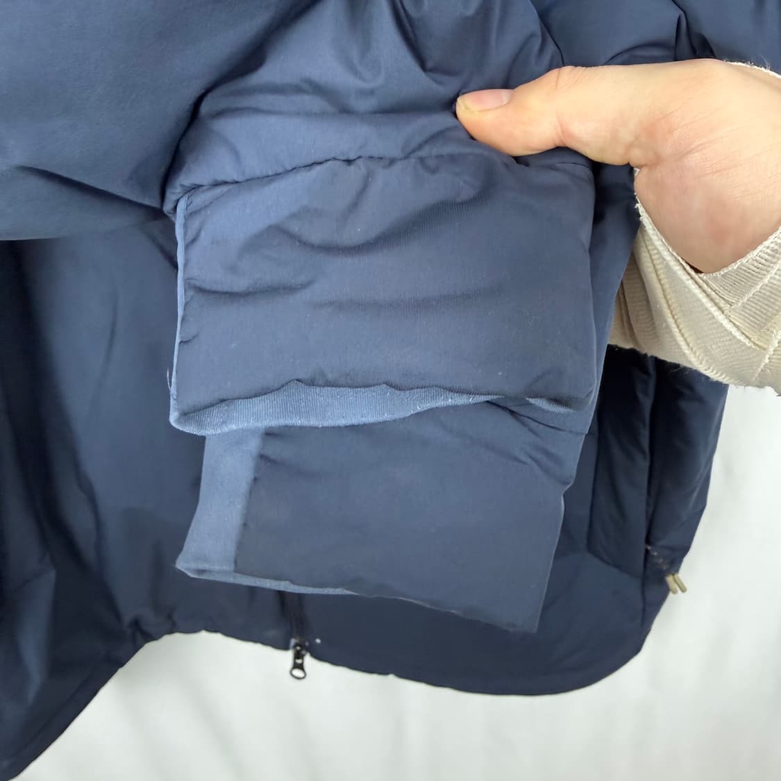 (M) 스파이더 배색 솜 패딩 점퍼 네이비 상품이미지7