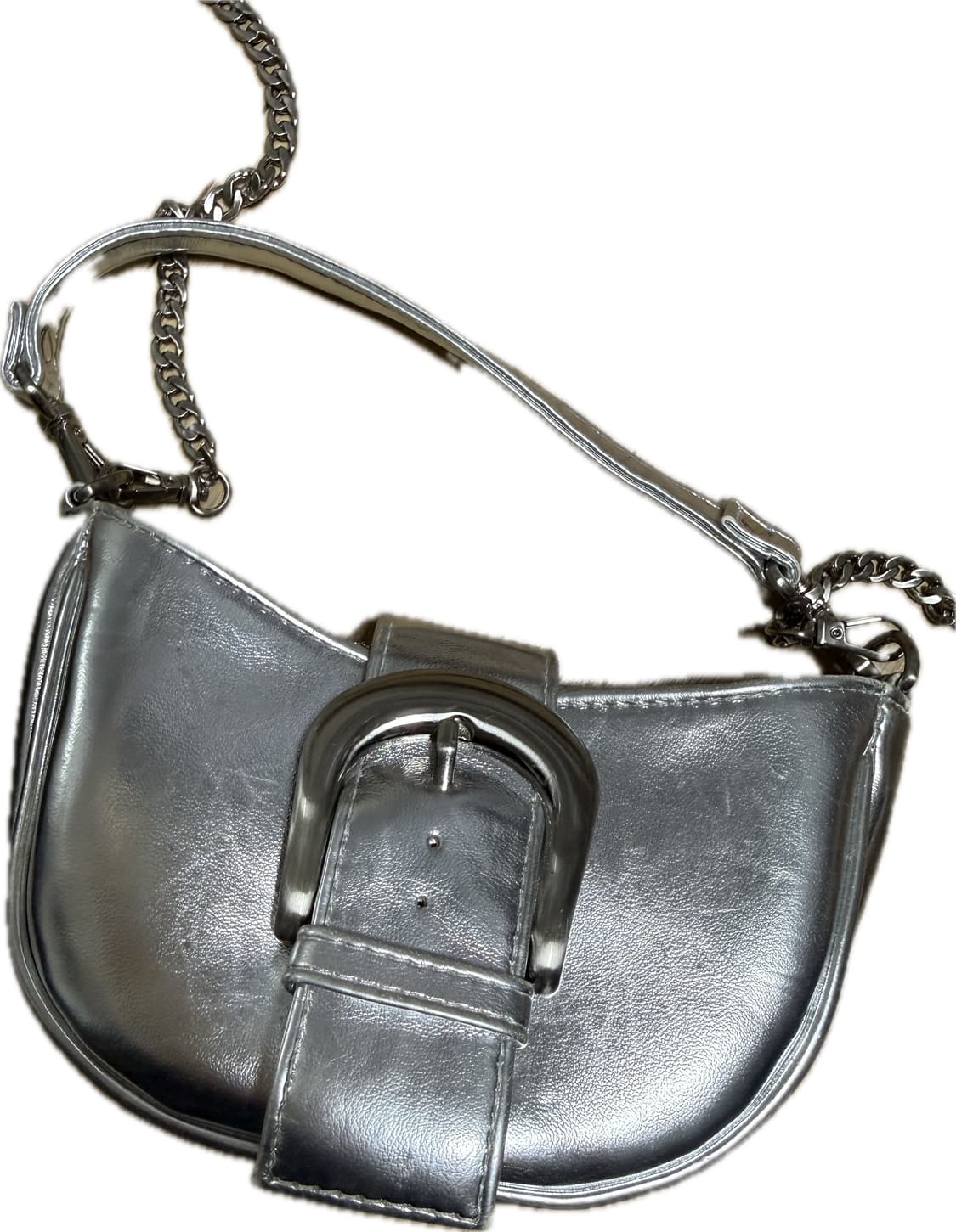 큐리티 버클 마이크로 미니백 실버 상품이미지1