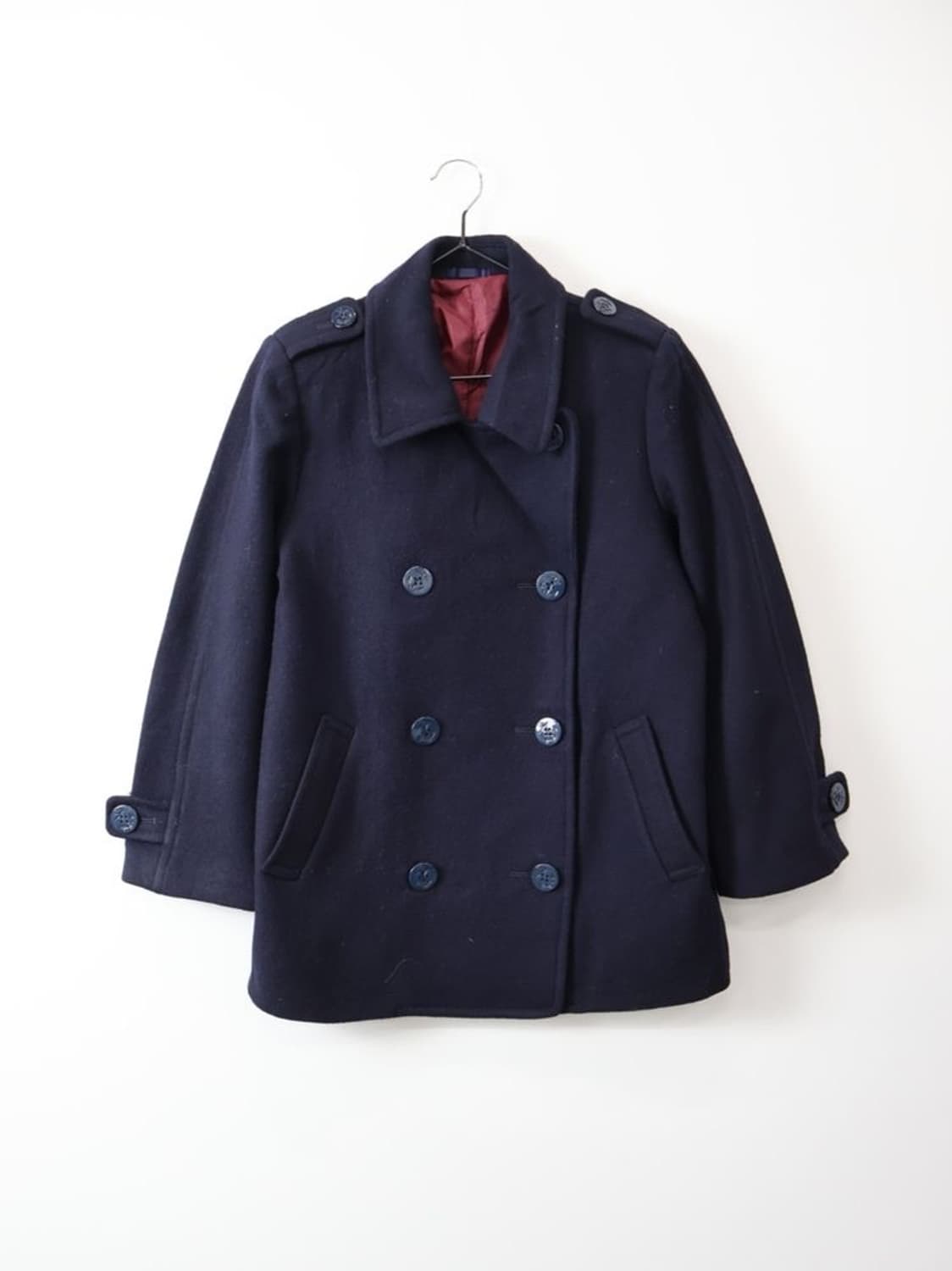 Vintage Navy Wool Pea Coat 상품이미지4