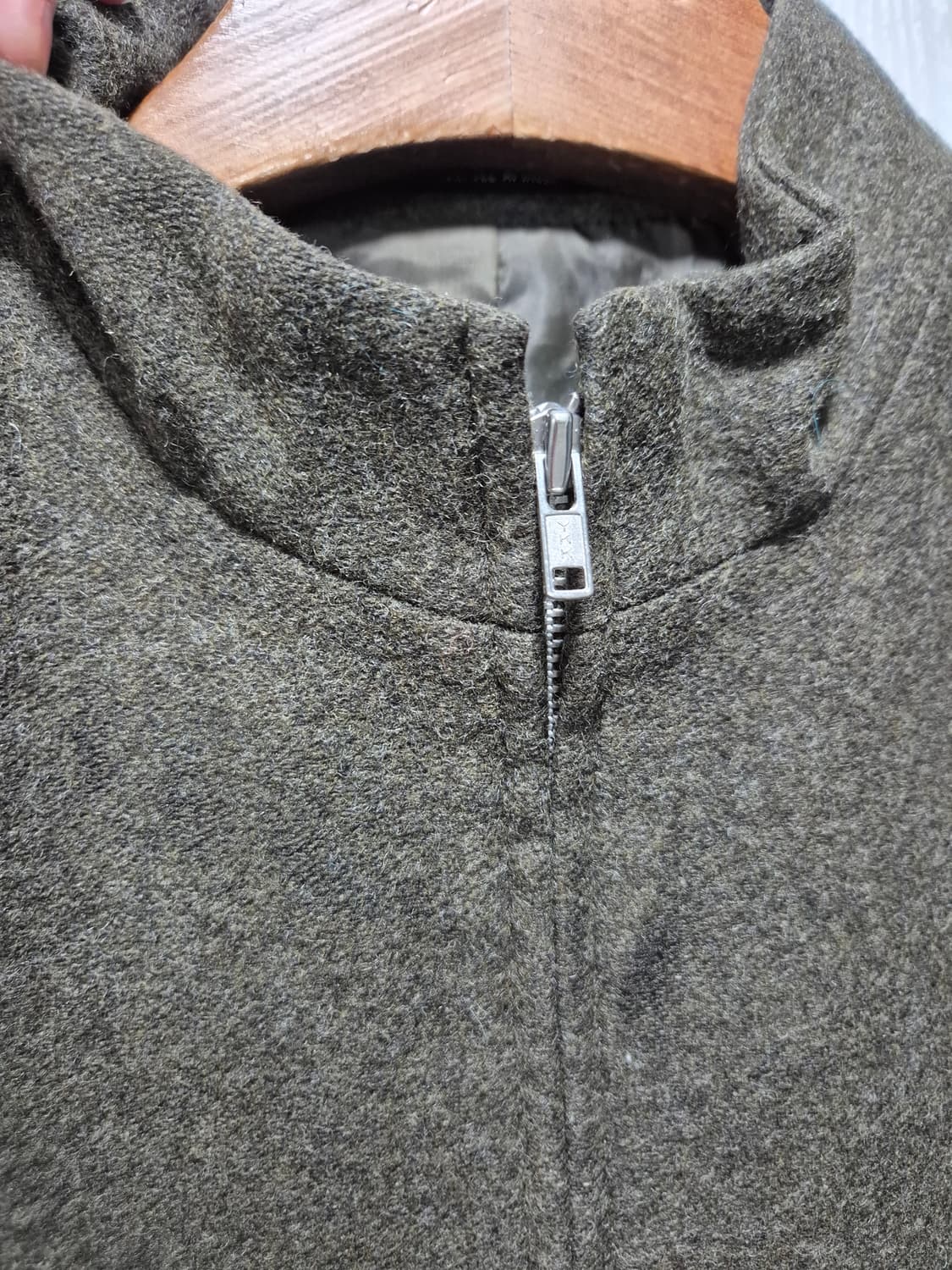 (세일)JPN 빈티지 울 혼방 집업 자켓 카키 상품이미지7