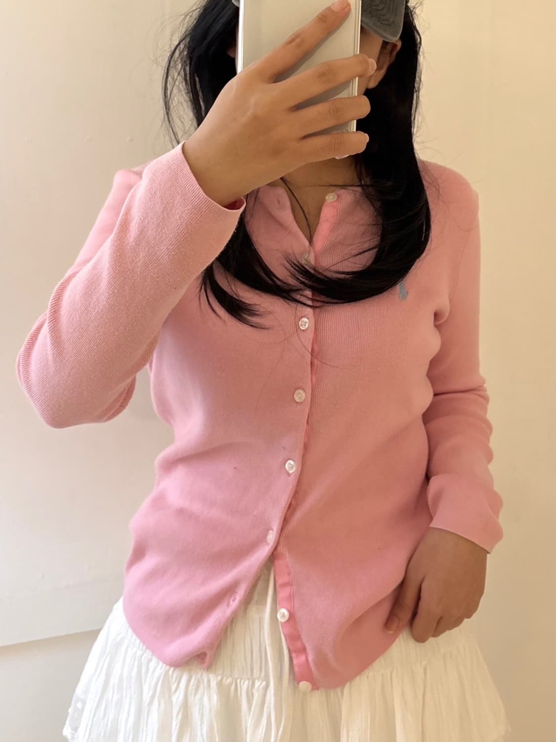 폴로 핑크 가디건 상품이미지1