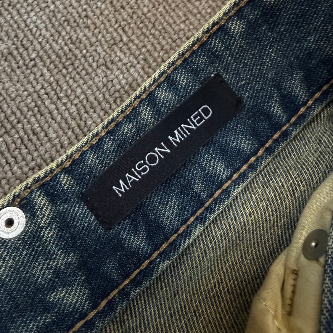 MAISON MINED 메종미네드 워싱 와이드 흑청  상품이미지3