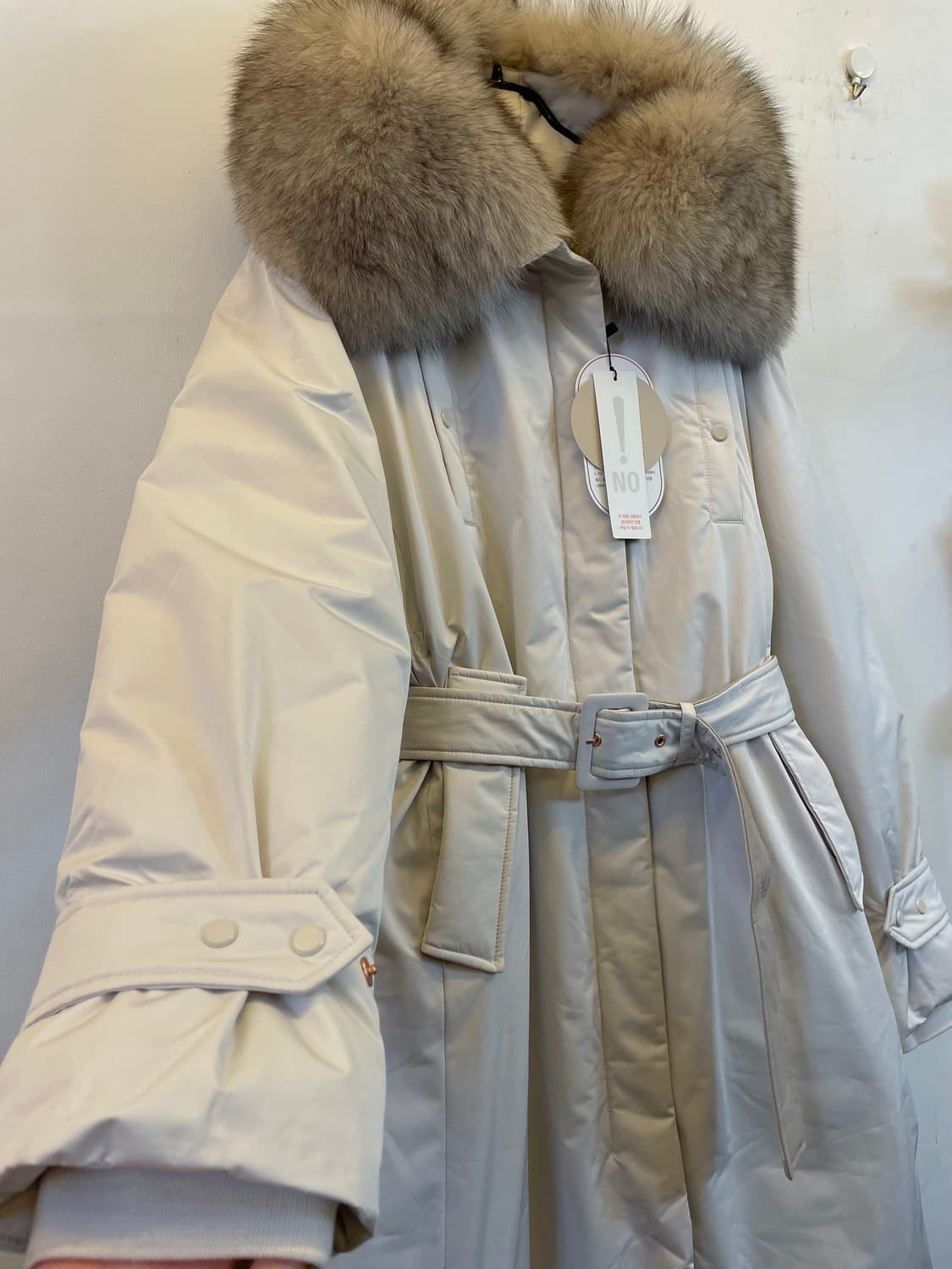 SJ와니 폭스퍼 여성 구스다운롱패딩88 새상품:) 벨트패딩코트점퍼자켓 상품이미지6