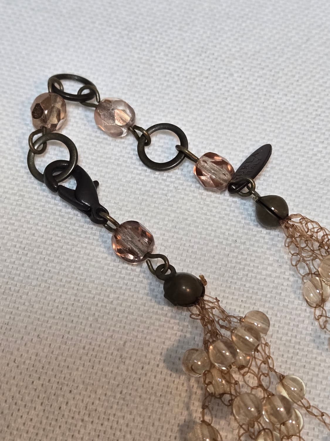 FURLA 이탈리아 멀티 글라스 비즈 볼드 넥클리스 / 앰버 브라운 믹스 상품이미지7