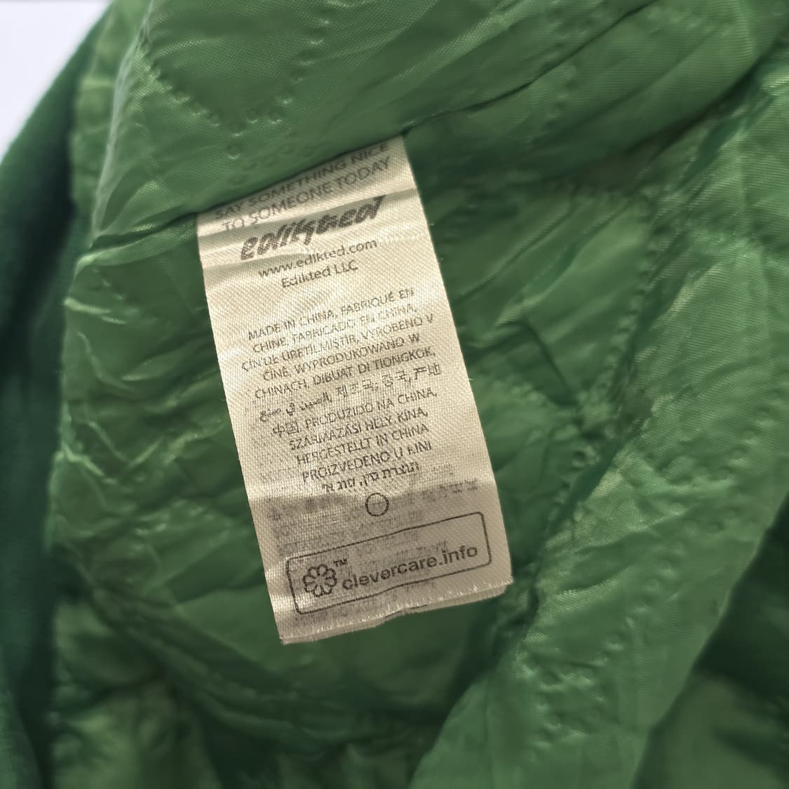 ealikted BOSTON 보스턴 래터링 새틴 스타디움 재킷 그린 L 상품이미지4