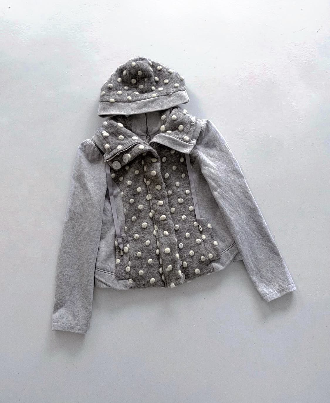 빈티지 자켓 빈티지 도트 긱시크 무채색 아카이브 자켓 투웨이 자켓 키치 상품이미지1