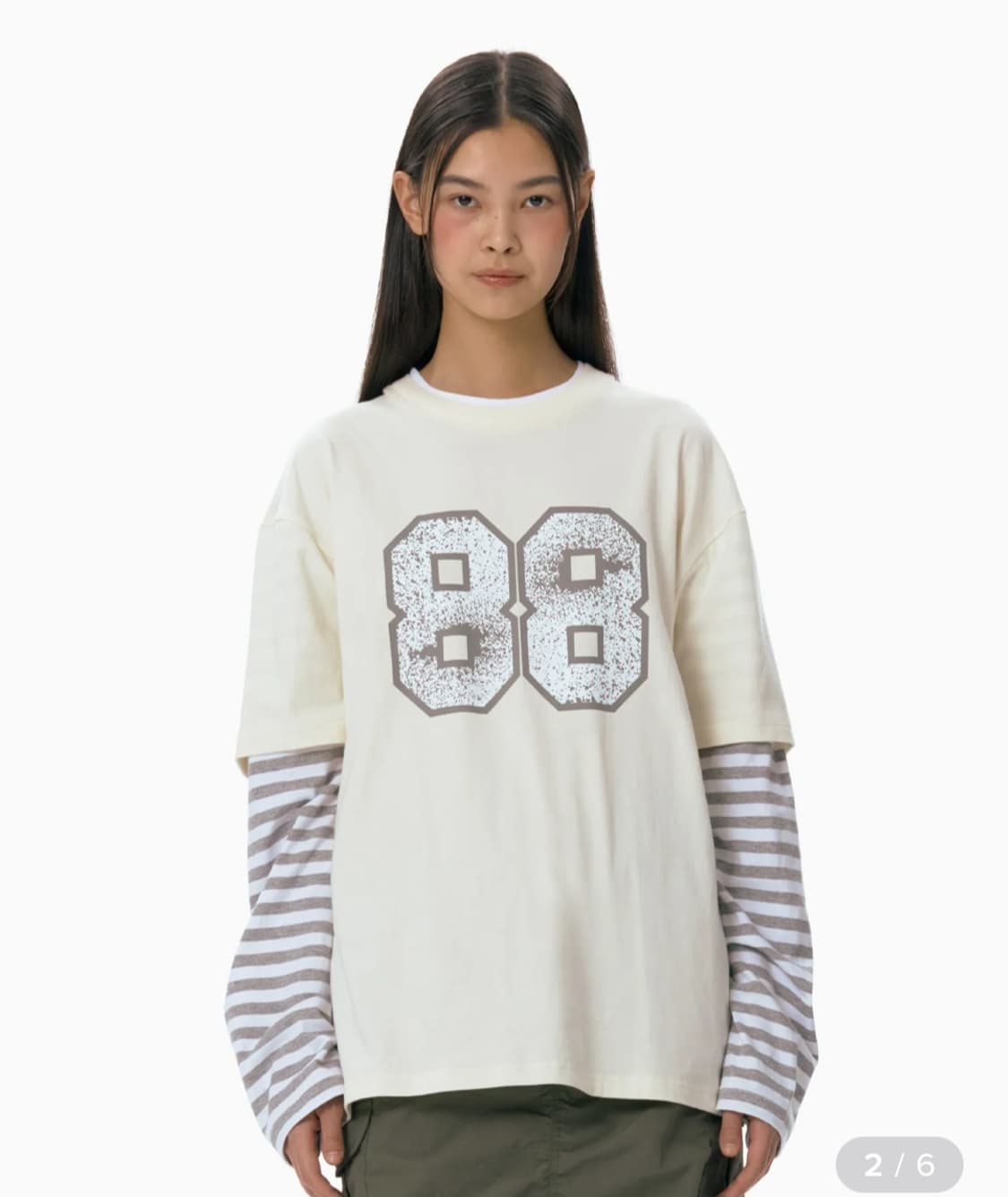 [L] 아메스 월드와이드 레이어드 긴팔티 남녀공용 L사이즈 상품이미지1