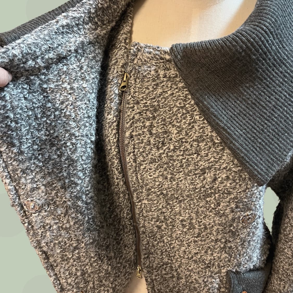 메르시보꾸 와이드카라 보카시 니트 점퍼 상품이미지5