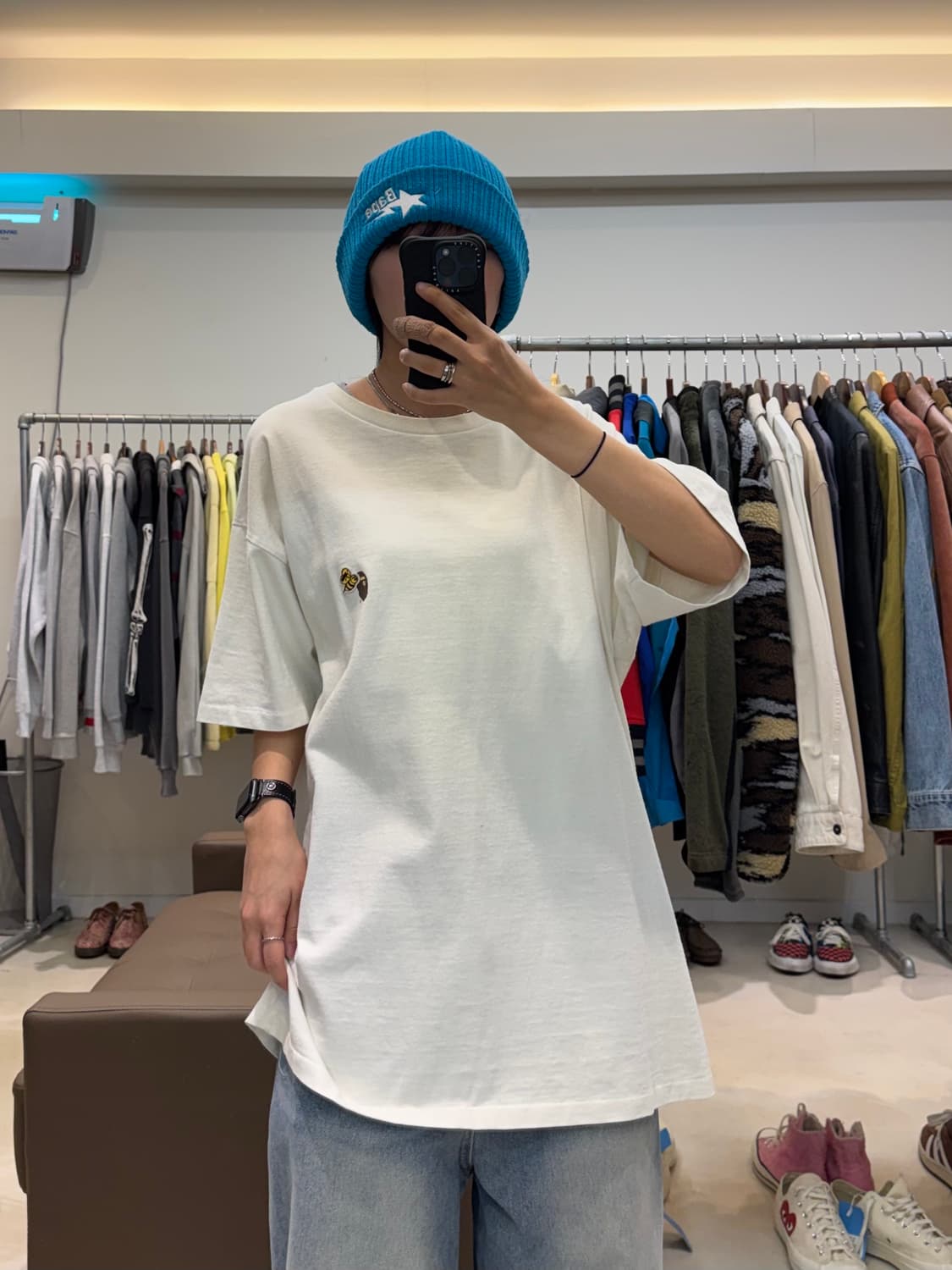 베이프x레디메이드 꿀벌 자수 로고 반팔 티셔츠 상품이미지5