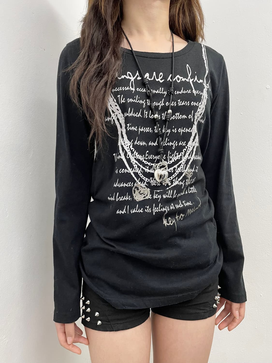 블랙 레터링 프린팅 슬리브 상품이미지2