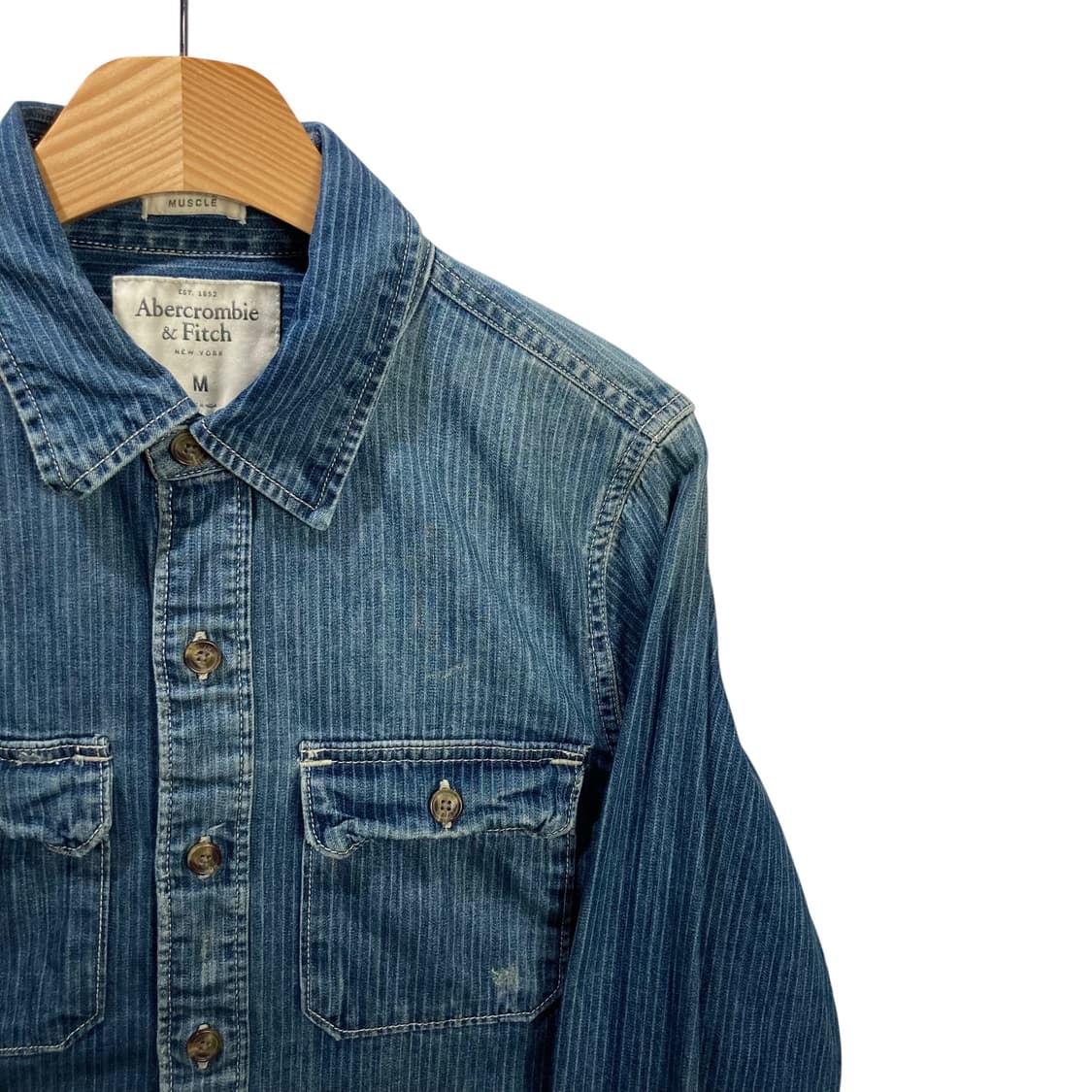 아베크롬비 스트라이프 데님셔츠 상품이미지3