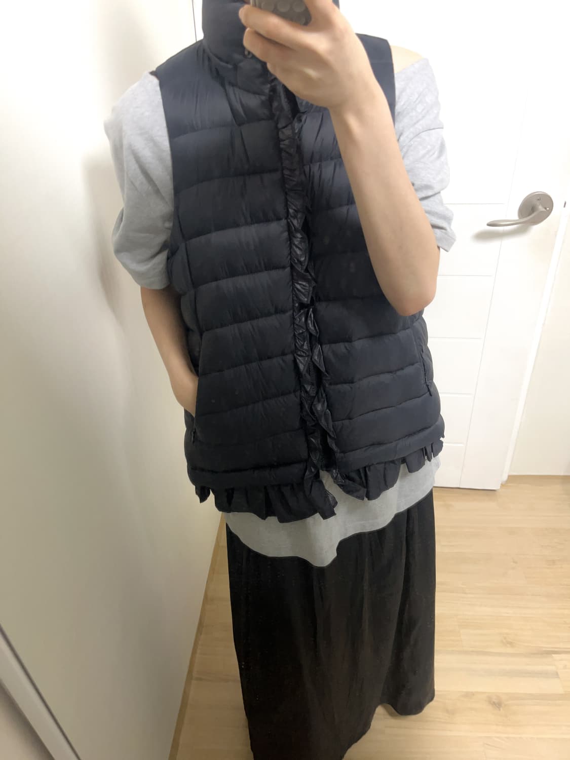 빈티지 프릴패딩조끼 상품이미지1