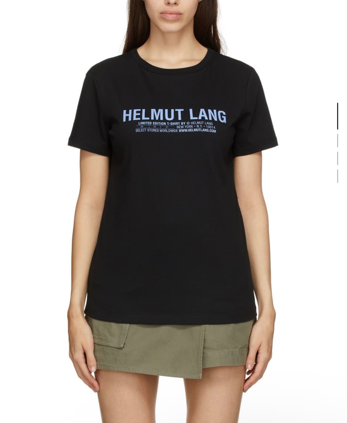 (제니 착용) 헬무트랭 로고 베이비 티셔츠 블랙 XS 새상품 상품이미지7