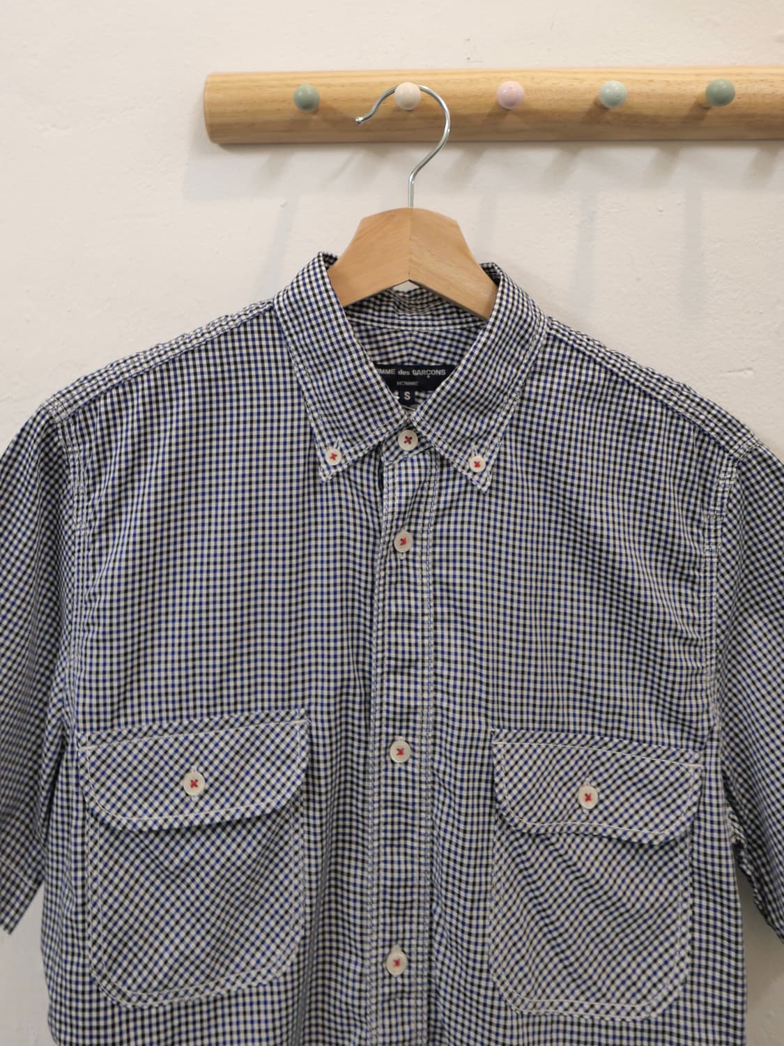 꼼데가르송 옴므 체크 반팔 셔츠 상품이미지2