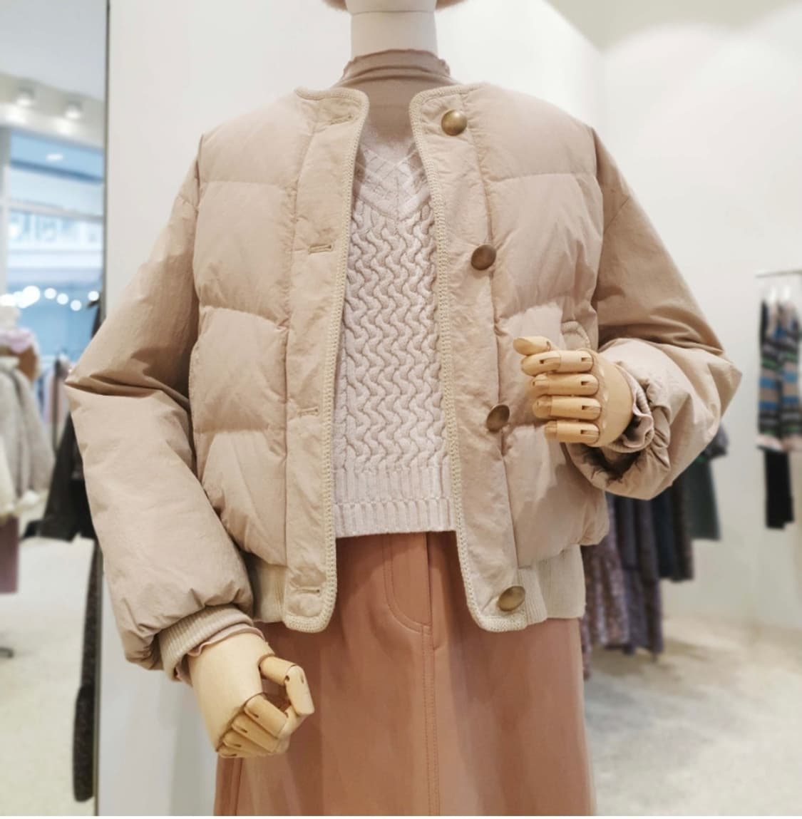 [S]써스데이아일랜드 덕다운 노카라 점퍼 상품이미지2