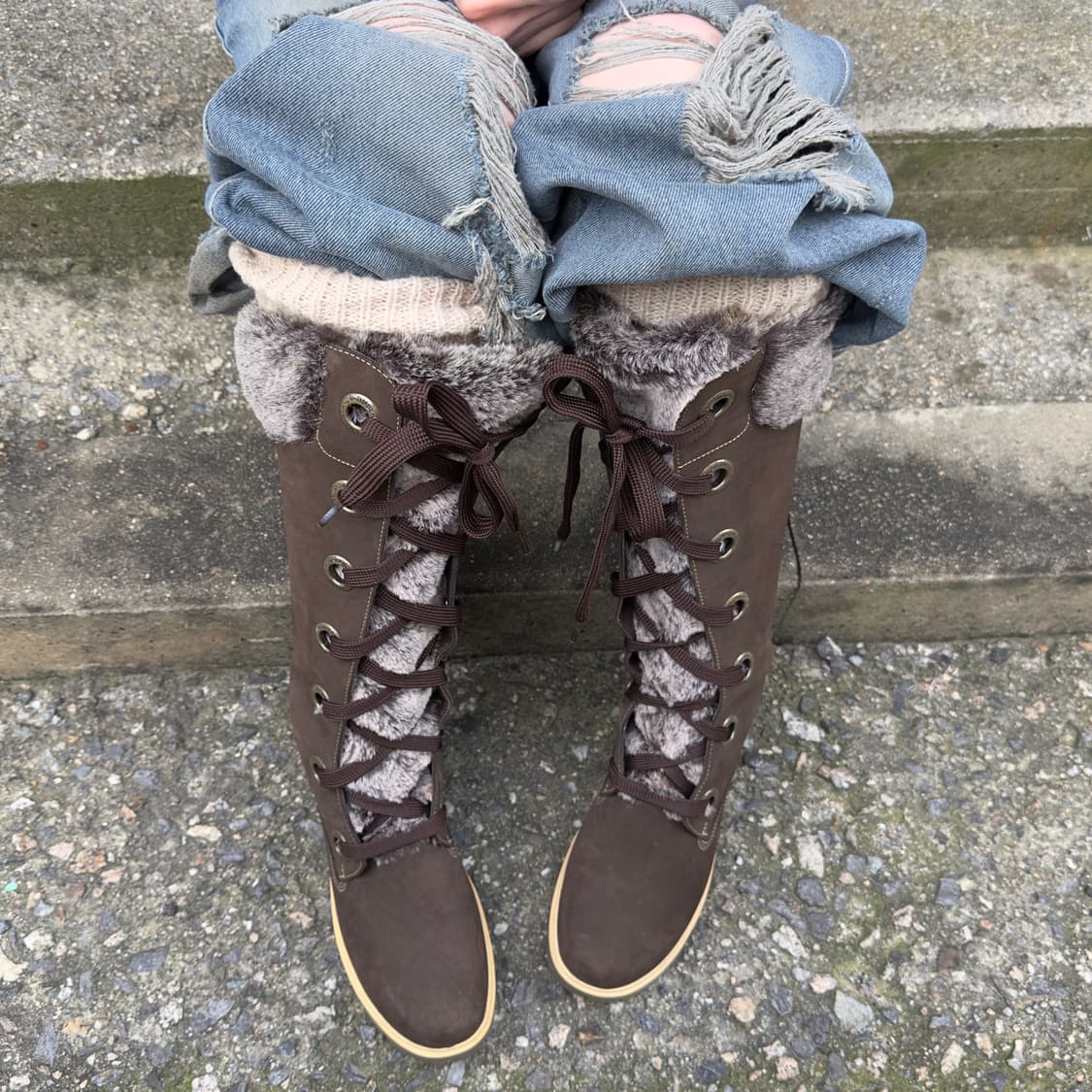 00s 레어 팀버랜드 롱 털 부츠 새상품 상품이미지1