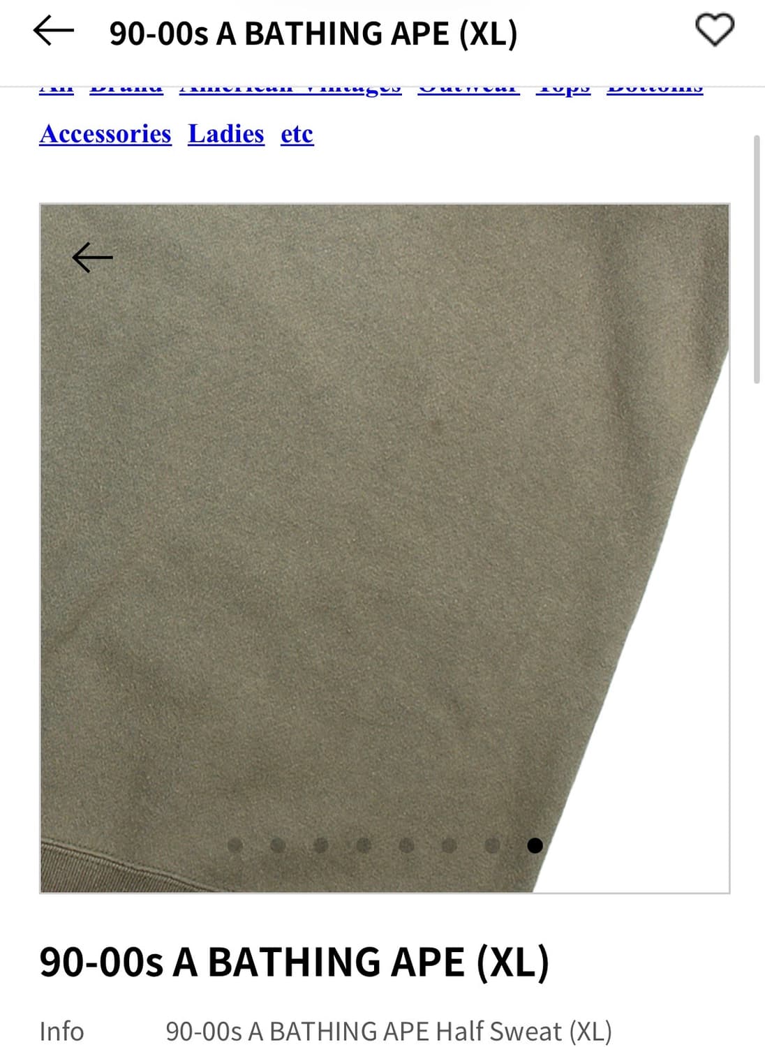 90-00s A BATHING APE Half Sweat (XL) 상품이미지8