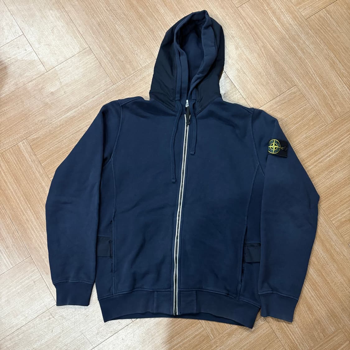 00s 스톤아일랜드 후드 하이라이트 네이비 코튼 집업 상품이미지1