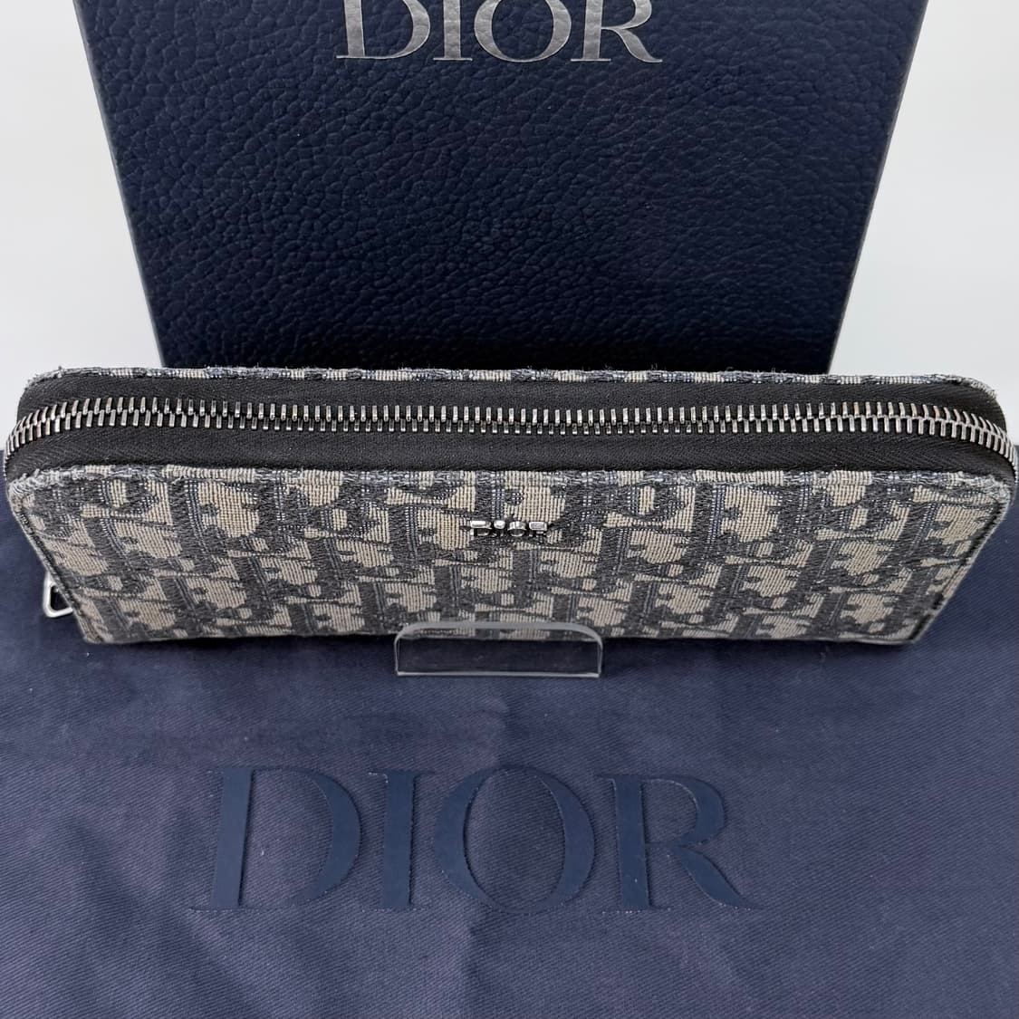 [A급/OS] 디올 오블리크 지퍼돌이 장지갑 베이지 상품이미지4