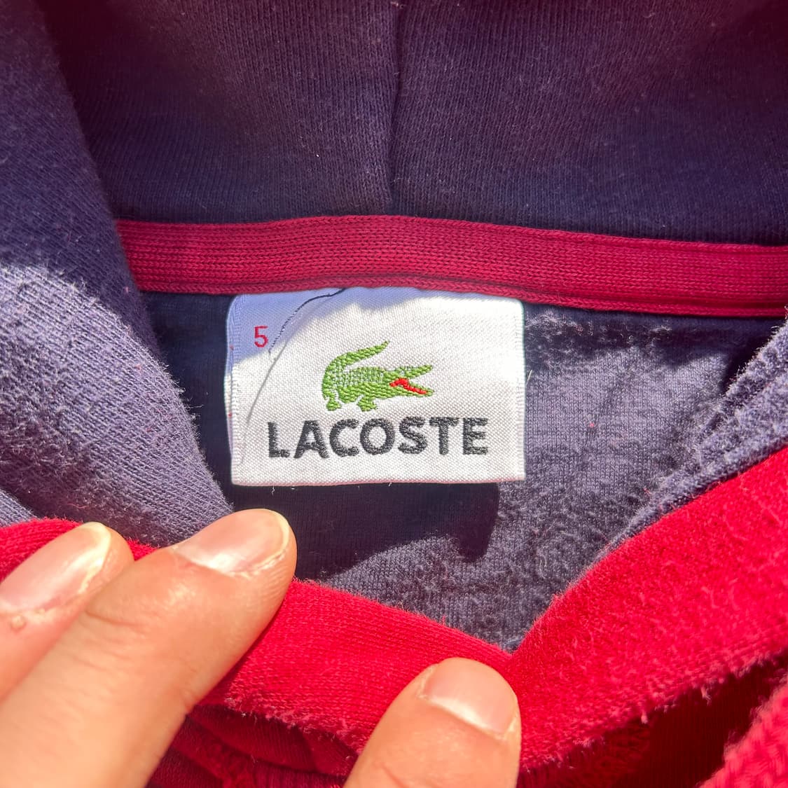 라코스테 레드 스펠 로고 후드티  상품이미지5