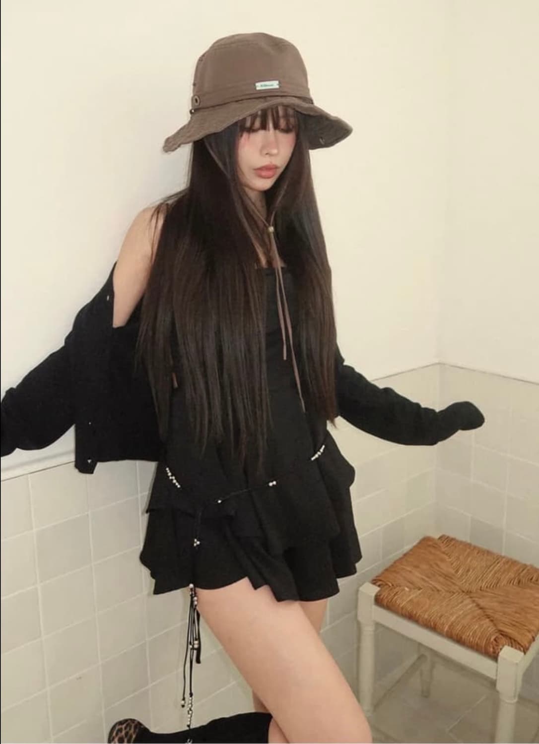 킬리만 보헤미안 실버드롭 슬림 벨트 K이니셜팬던트초커넥스트랩비치웨어주얼리 상품이미지5