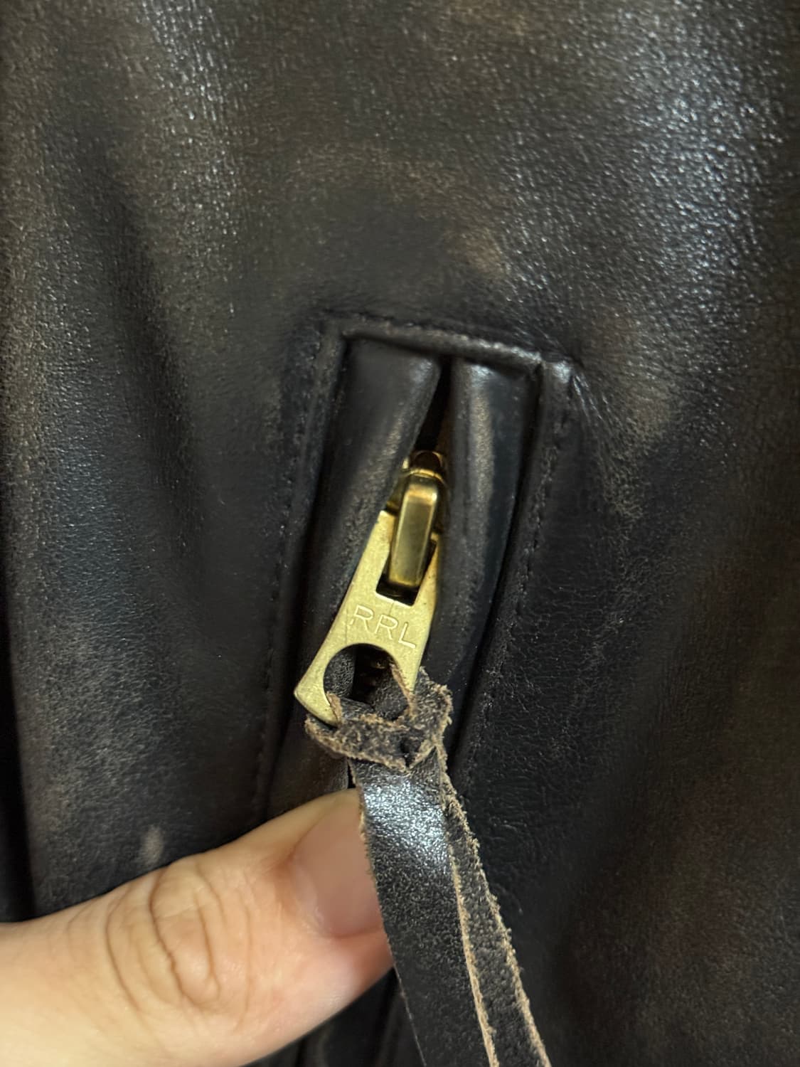 Rrl 슬림핏 모토 레더 자켓 s 상품이미지5