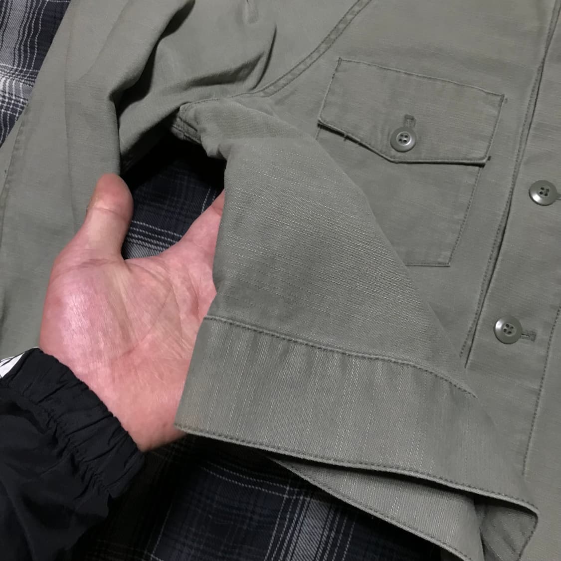 재팬 90-00s 백넘버 밀리터리 백사틴 트러커 셔츠 자켓 상품이미지3