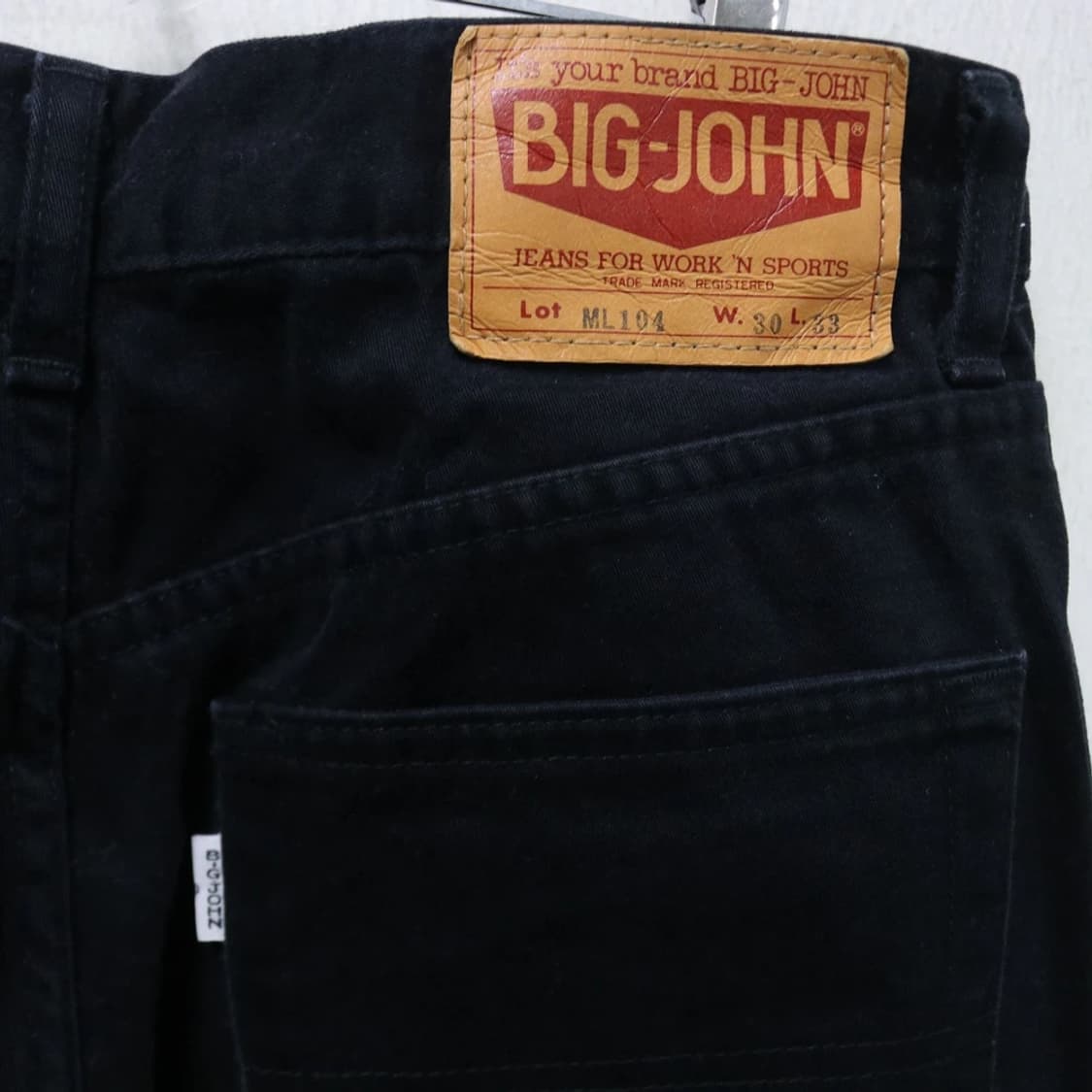 90'S BIG JOHN 104 블랙 코튼 팬츠 68313 상품이미지7