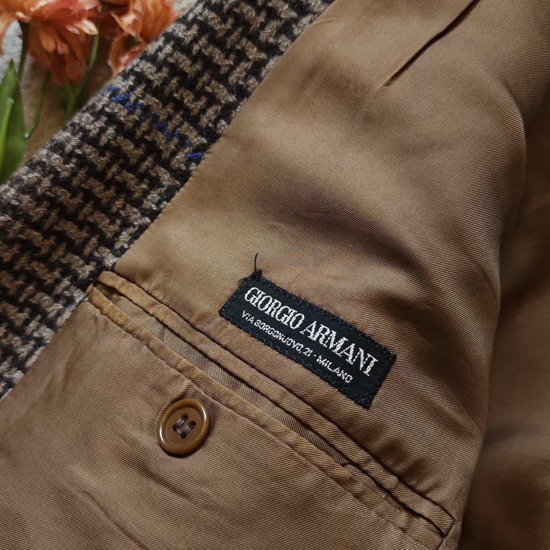 90s 조르지오 아르마니 점보 하운드투스 2버튼 울 블레이져 자켓50 상품이미지9