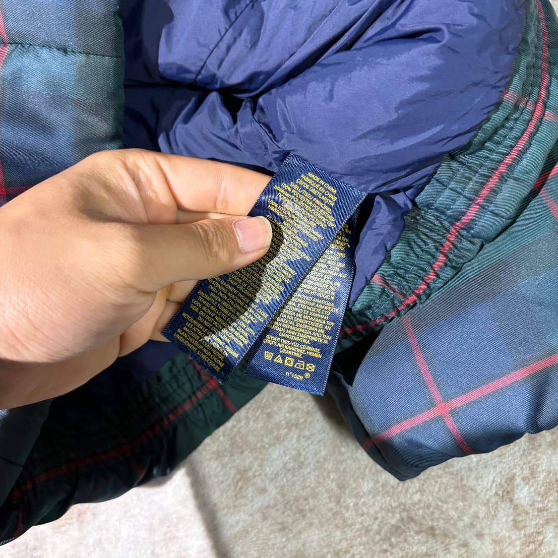 폴로 타탄체크 블랙포니 후드패딩 상품이미지5