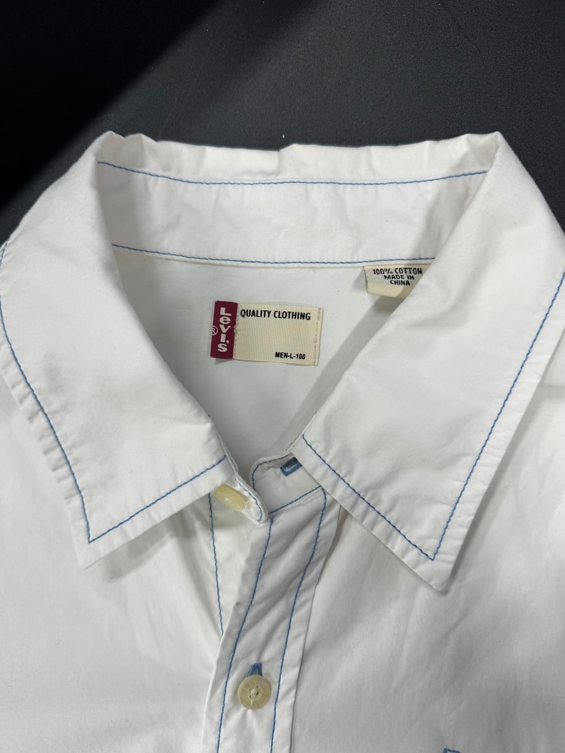 리바이스 00’s 스티치 워크 반팔 화이트 셔츠 상품이미지5