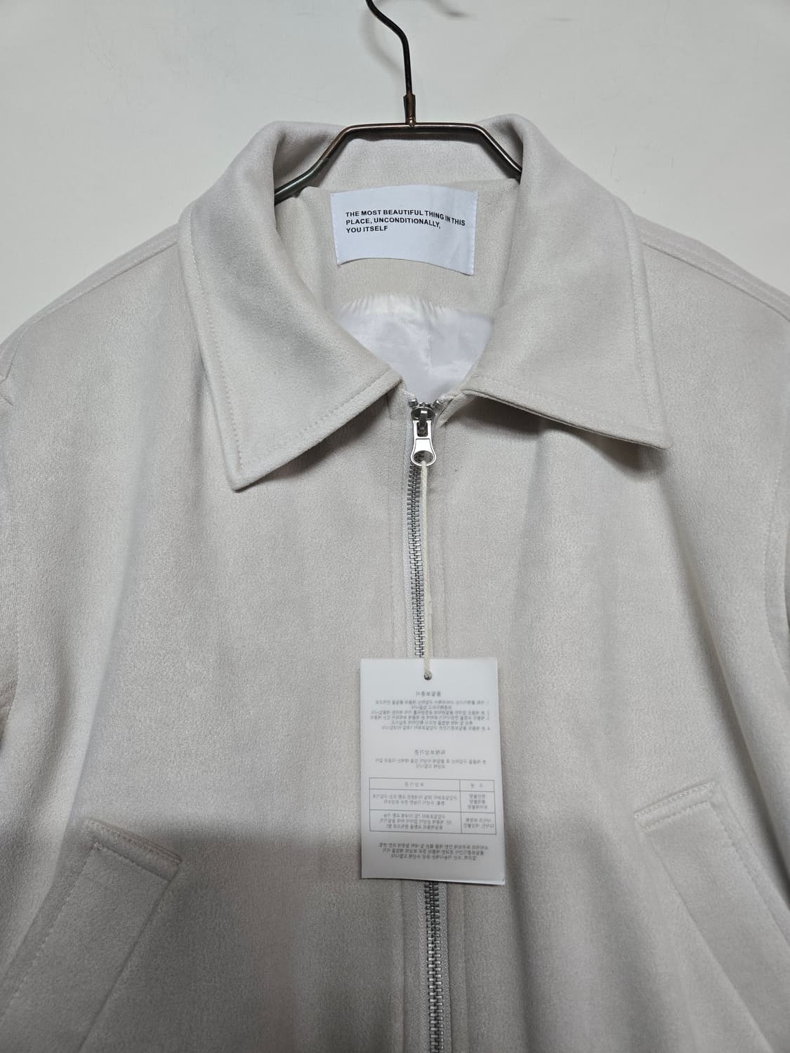 새제품)플레이스 스튜디오 스웨이드 블루종 아이보리 free 상품이미지2