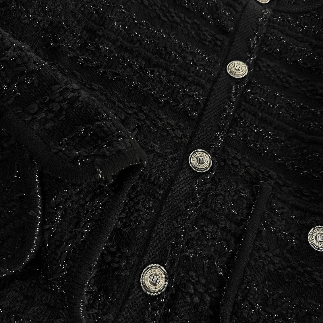 마인 로고 버튼 글리터링 니트 가디건 상품이미지6