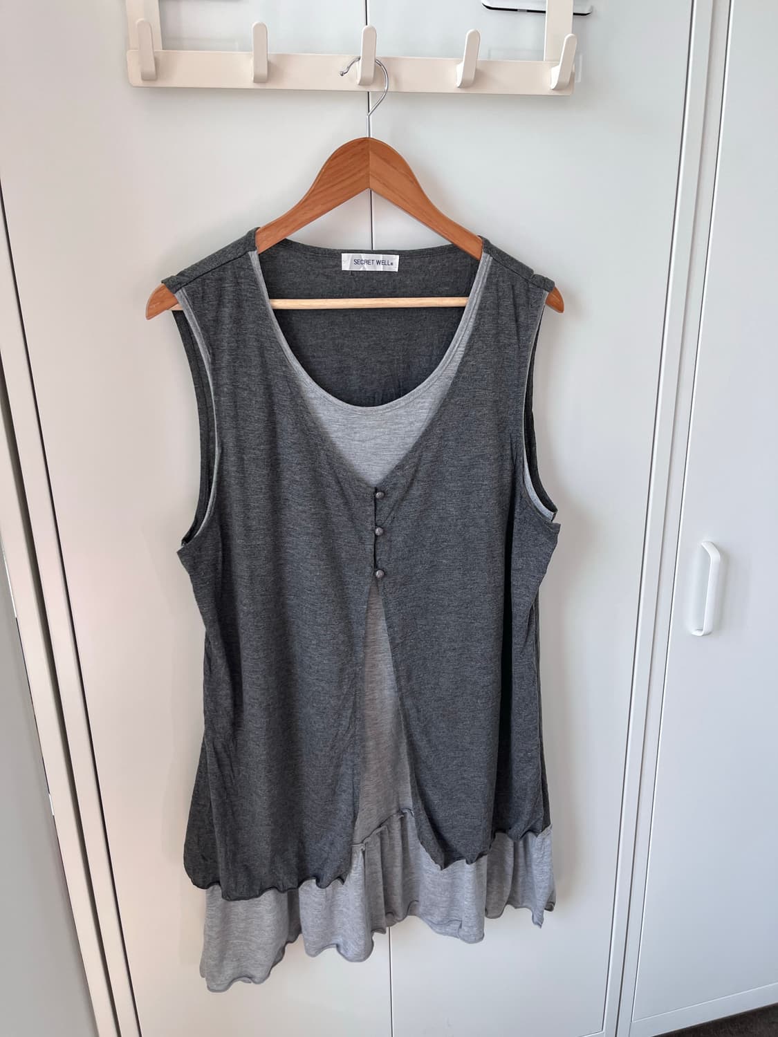 Secret well 그레이 바선생 레이어드 원피스 상품이미지6