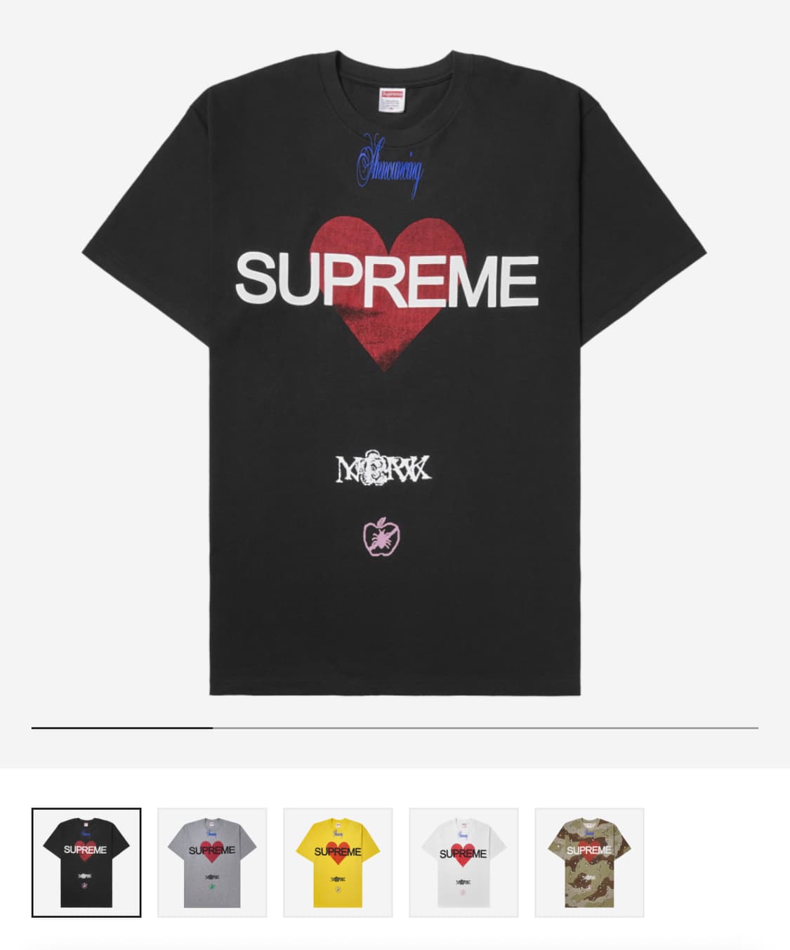 (새상품) supreme 슈프림 어나운싱 티셔츠 블랙 상품이미지1