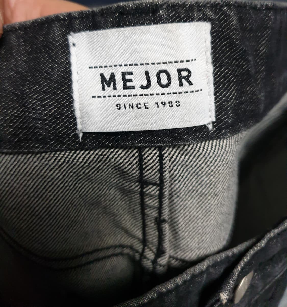 MEHOR 밑단턴업 데님팬츠 흑청 (M) 상품이미지5