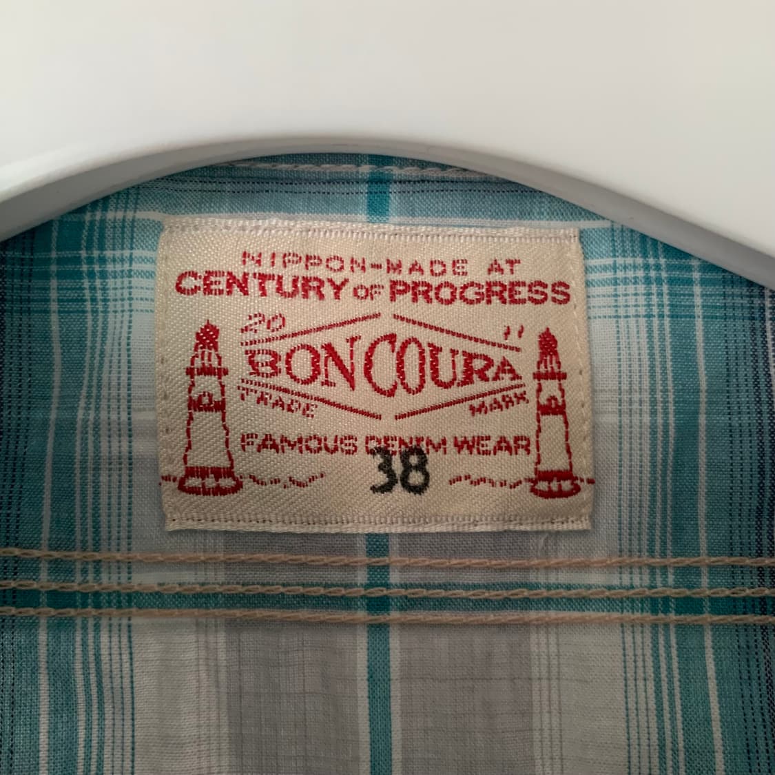 Boncoura 본쿠라 코튼 체크 워크 셔츠 상품이미지7