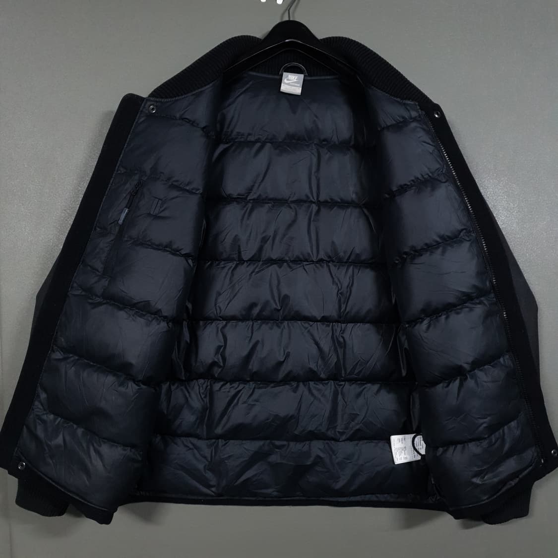 나이키 NSW 디스트로이어 구스다운 패딩 바시티 양가죽 레더 자켓 점퍼 상품이미지6