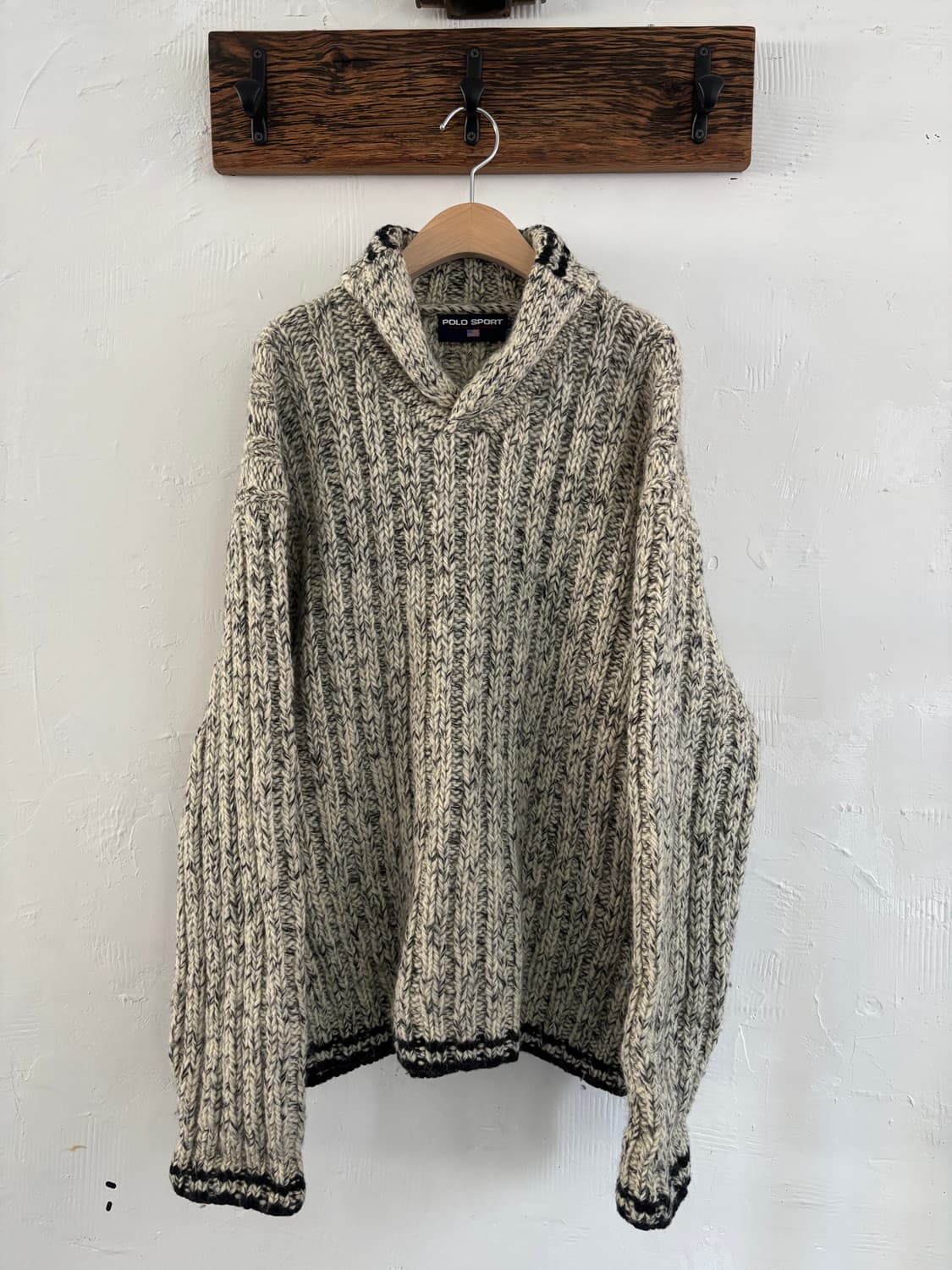 Polo 폴로 스포츠 보카시 헤비 울 숄카라 니트 스웨터 상품이미지3