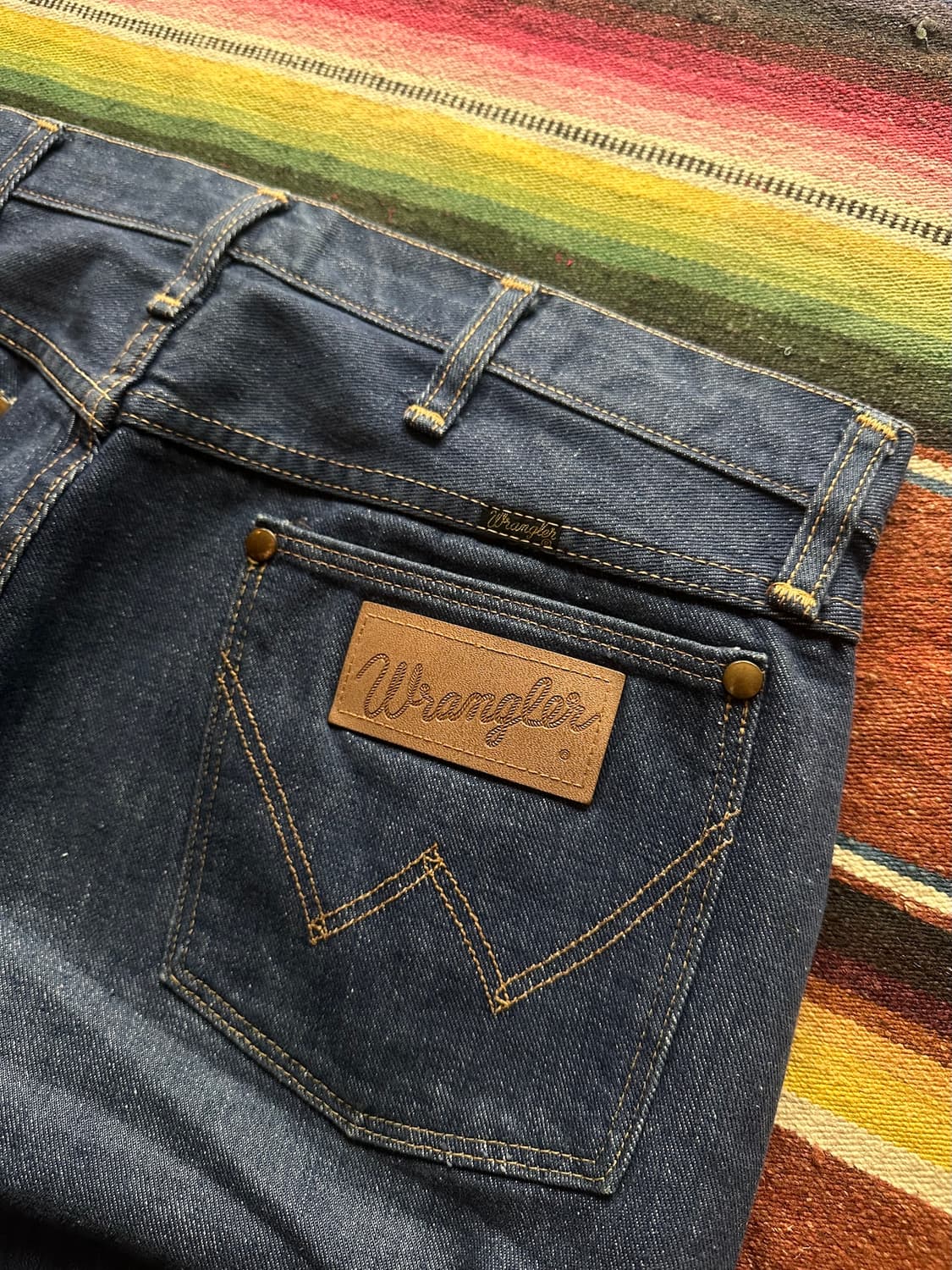 70s USA 빈티지 랭글러 13MWZ 셀비지 데님 팬츠 상품이미지7