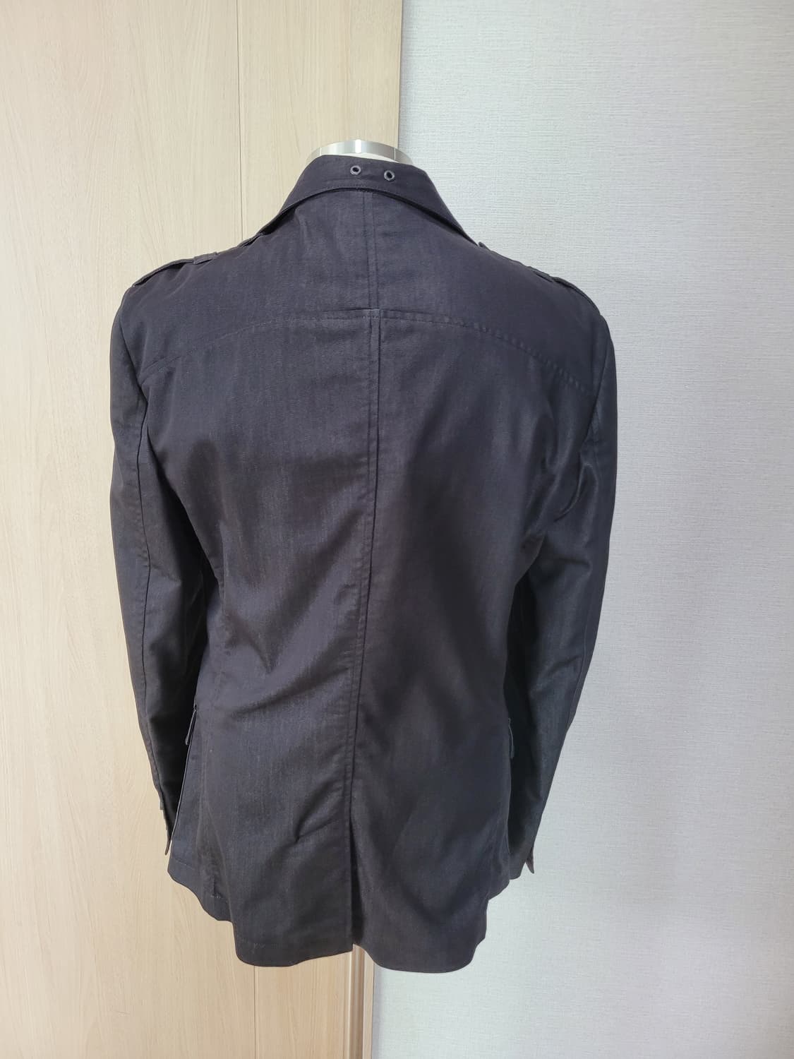 자라맨 ZARAMAN 투버튼 견장 데님 자켓 100 블랙 상품이미지6