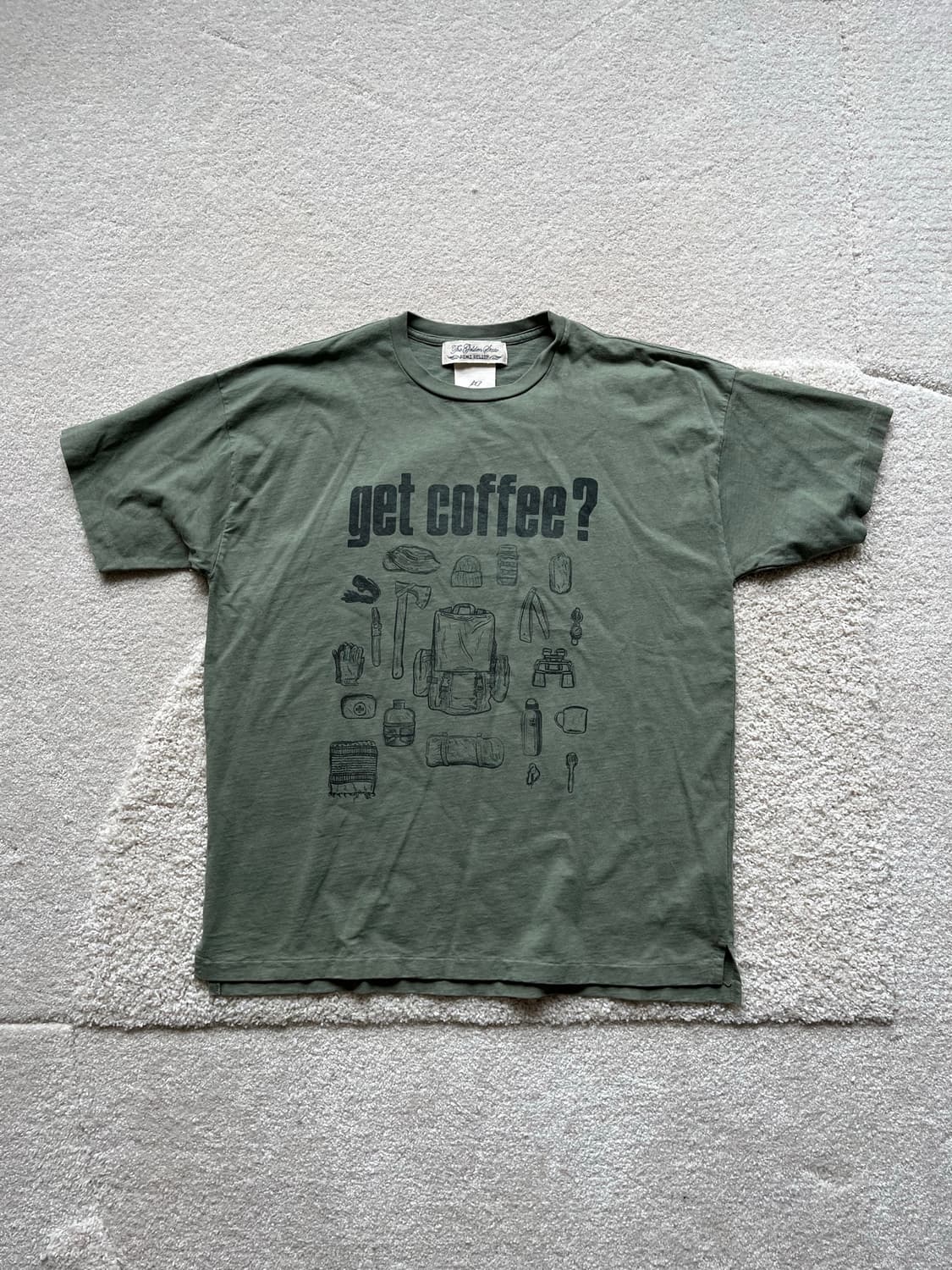 Remi Relief 카키 get coffee? 그래픽 티셔츠 (XL) 상품이미지2