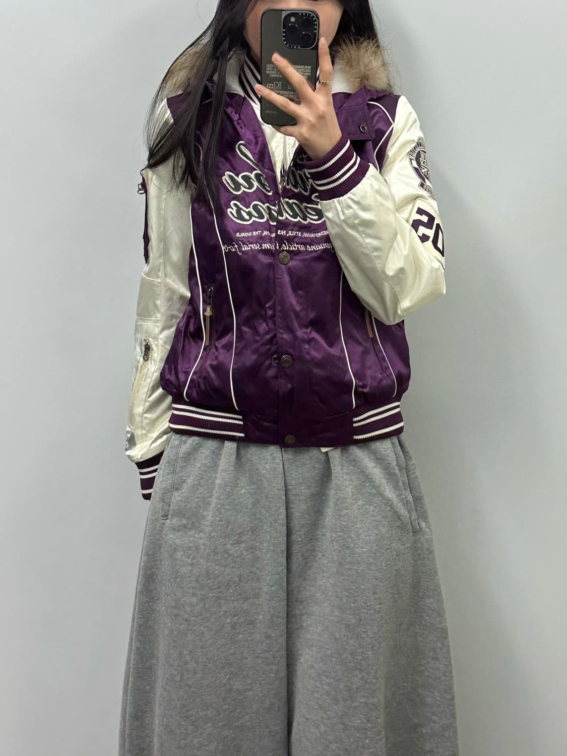 Fubu 후부 y2k 와투케 울프죠 세틴 퍼 점퍼 상품이미지1