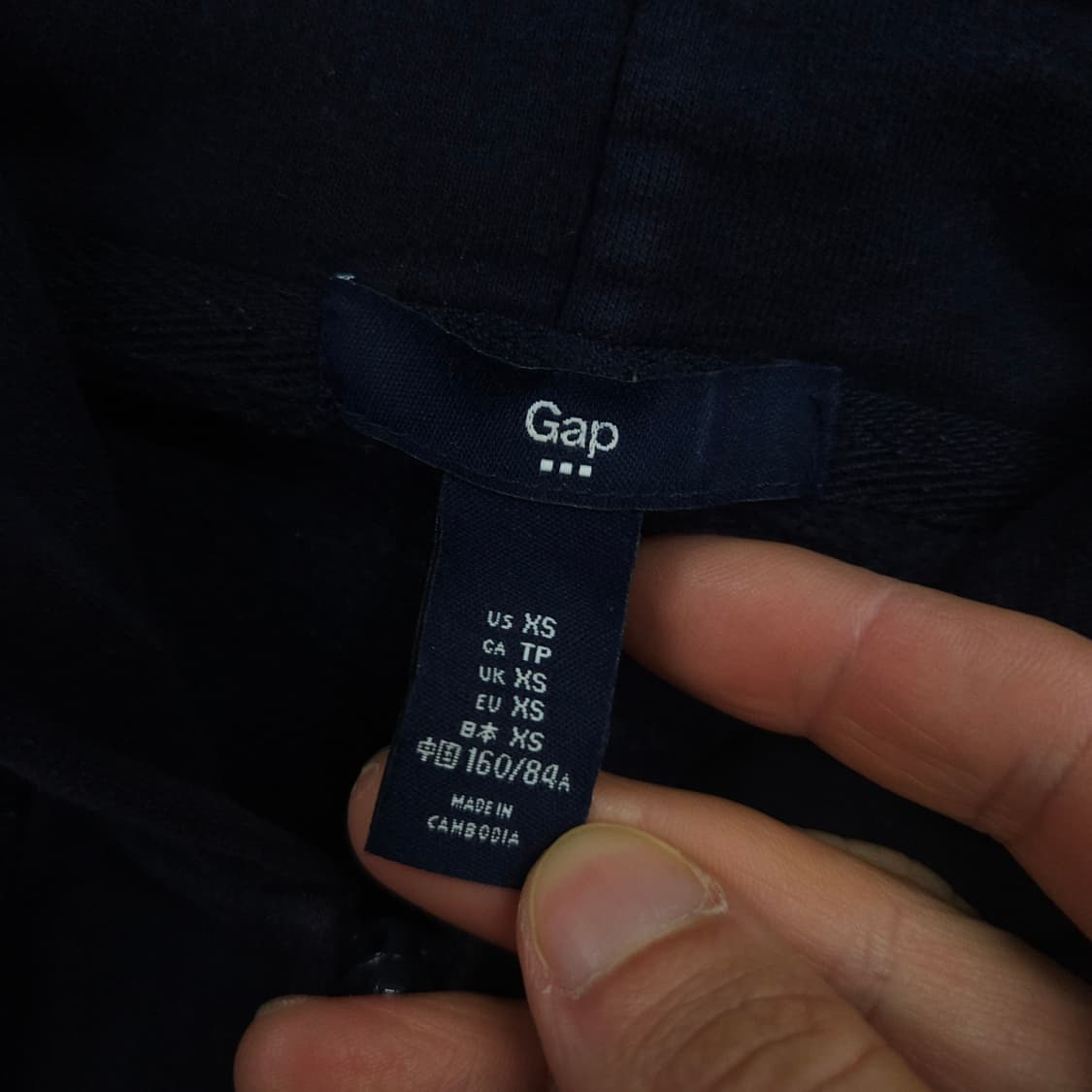 갭 후드 집업 XS 네이비 상품이미지4