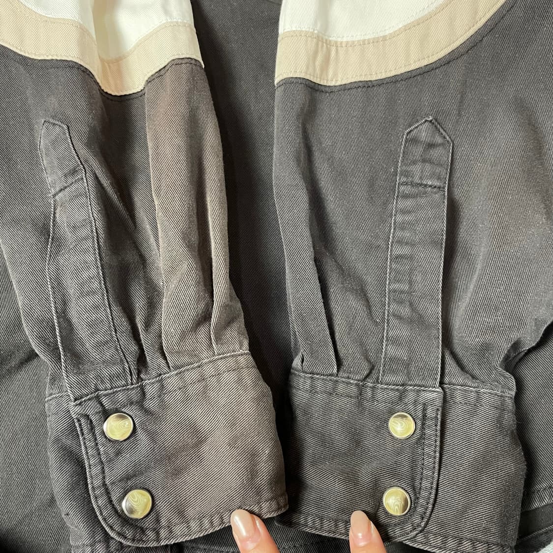 랭글러 레드 화이트 브라운 배색 긴팔 셔츠 자켓 상품이미지6