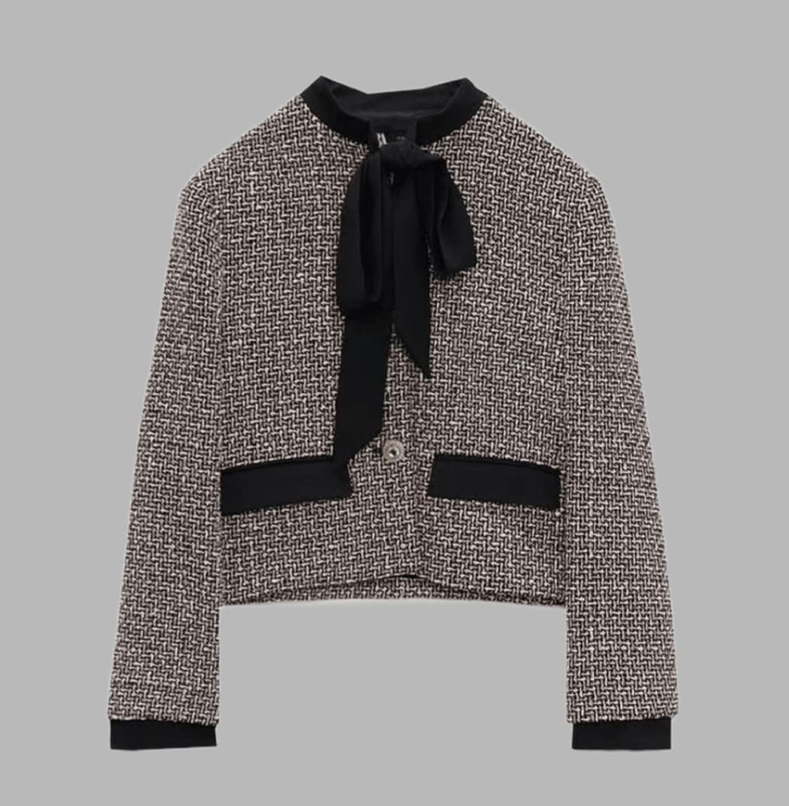 자라 리본 스트럭처 트위드 자켓 xs 상품이미지1
